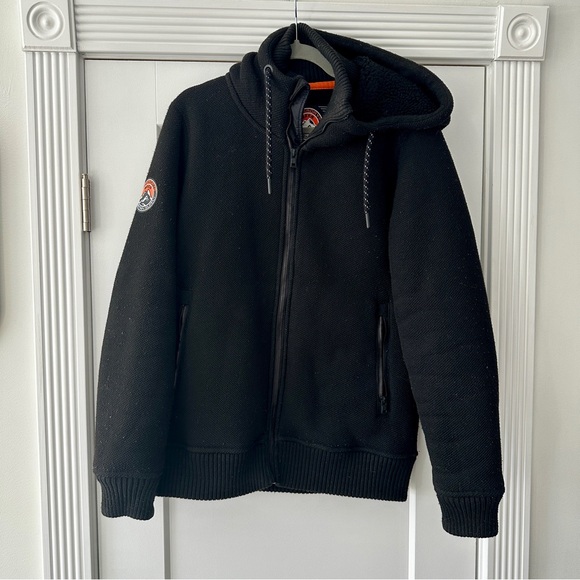 Black Hooded‎ Men's Jacket - Picture 1 of 8